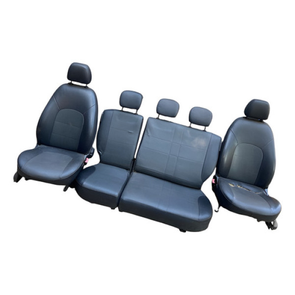 Jogo Bancos Couro Fiat Idea 2011 2012 2013 2014 2015 2016 Preto